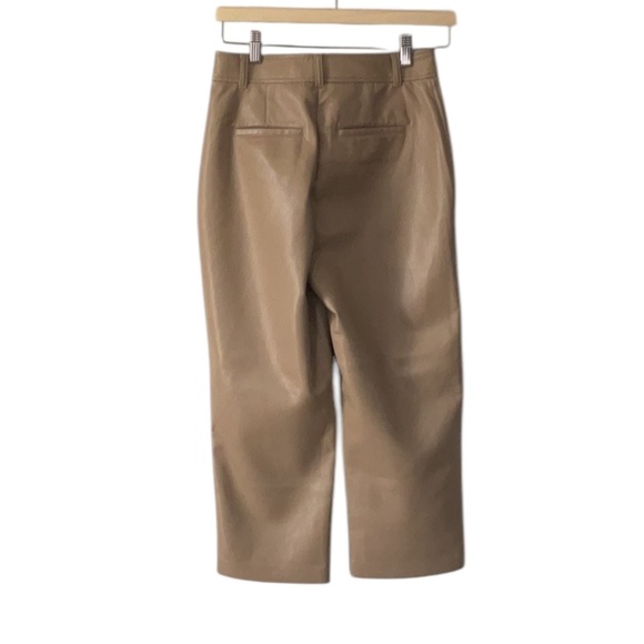 Aritzia Babaton Command Cropped Faux Leather Pant Tan size 4 - Picture 6 of 15